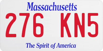 MA license plate 276KN5