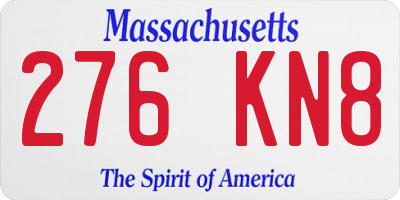 MA license plate 276KN8