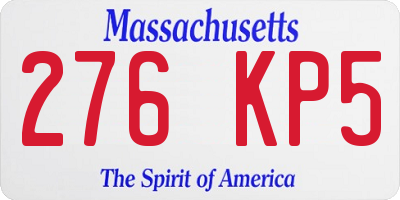 MA license plate 276KP5