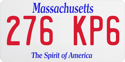 MA license plate 276KP6