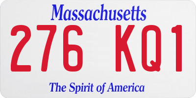 MA license plate 276KQ1