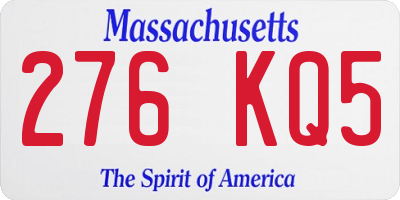 MA license plate 276KQ5