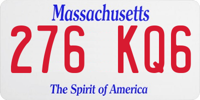 MA license plate 276KQ6
