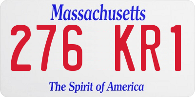 MA license plate 276KR1