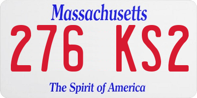 MA license plate 276KS2