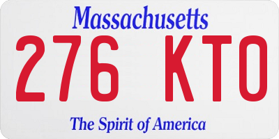 MA license plate 276KT0