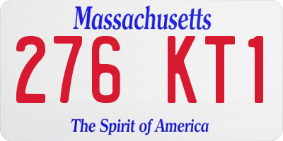 MA license plate 276KT1