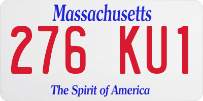 MA license plate 276KU1