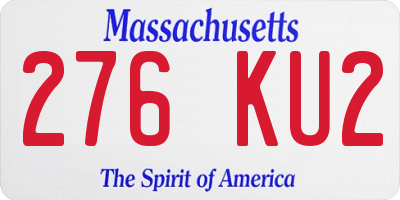 MA license plate 276KU2