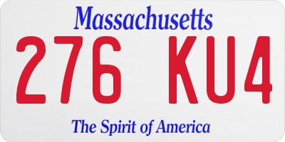 MA license plate 276KU4