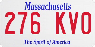 MA license plate 276KV0