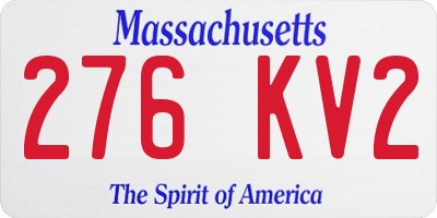 MA license plate 276KV2