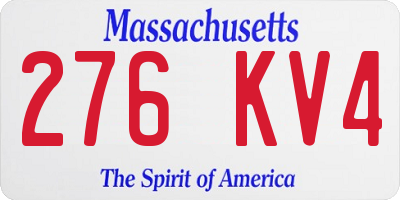 MA license plate 276KV4