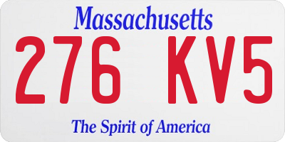 MA license plate 276KV5
