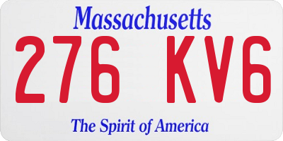 MA license plate 276KV6