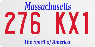 MA license plate 276KX1