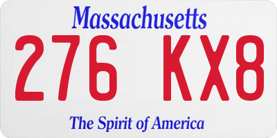 MA license plate 276KX8