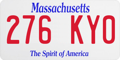 MA license plate 276KY0
