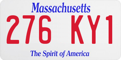 MA license plate 276KY1