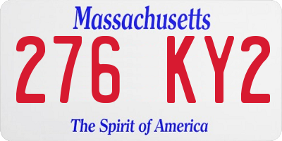 MA license plate 276KY2