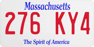 MA license plate 276KY4