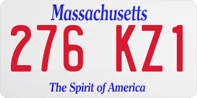 MA license plate 276KZ1
