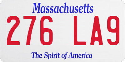 MA license plate 276LA9