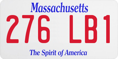 MA license plate 276LB1