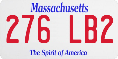 MA license plate 276LB2