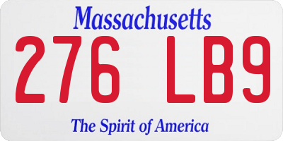 MA license plate 276LB9