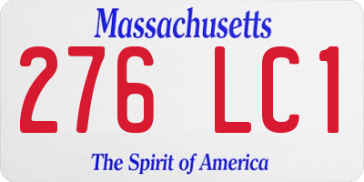 MA license plate 276LC1
