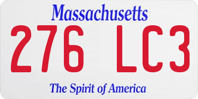 MA license plate 276LC3