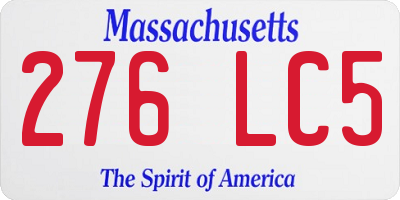 MA license plate 276LC5