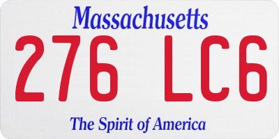 MA license plate 276LC6