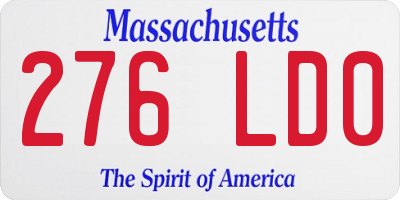 MA license plate 276LD0