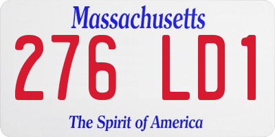 MA license plate 276LD1