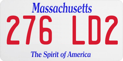 MA license plate 276LD2