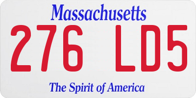 MA license plate 276LD5