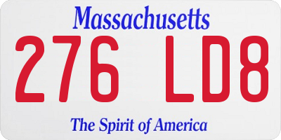 MA license plate 276LD8