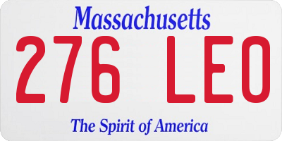 MA license plate 276LE0