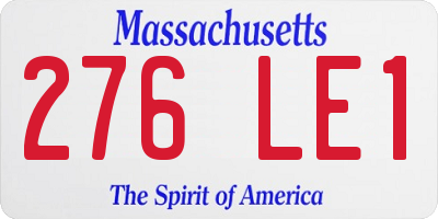 MA license plate 276LE1