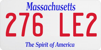 MA license plate 276LE2