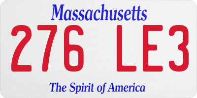 MA license plate 276LE3