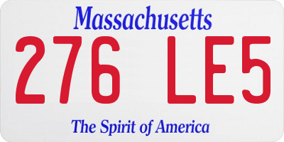 MA license plate 276LE5
