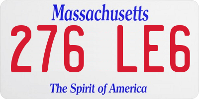 MA license plate 276LE6