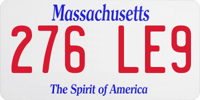 MA license plate 276LE9