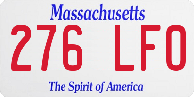 MA license plate 276LF0