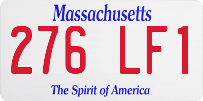 MA license plate 276LF1