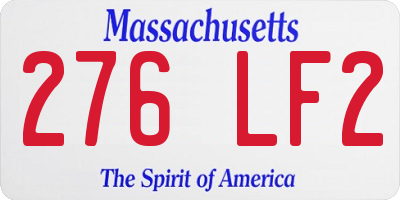 MA license plate 276LF2