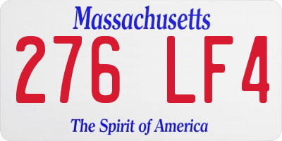 MA license plate 276LF4